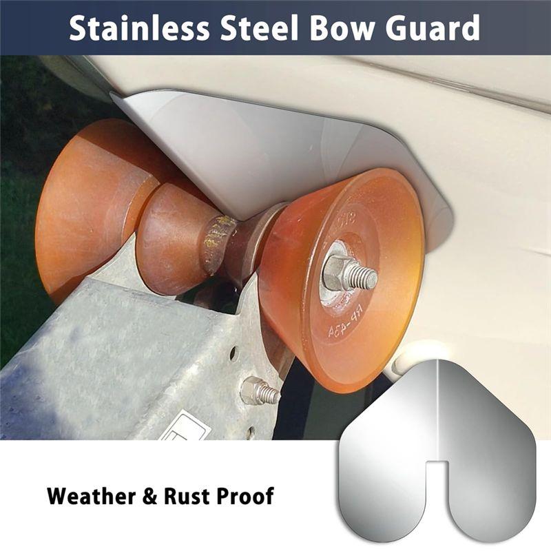 Aug. 2 Pcs Stainless Steel Bowguard For Boats Boatbow Protector With Adhesive Boat Keel Guard For Protecting Boat Ship