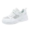 Babudou Children's White Sneakers, Summer Single-layer Mesh Breathable Athletic Shoes, for Older Children and Elementary School Students, Casual
