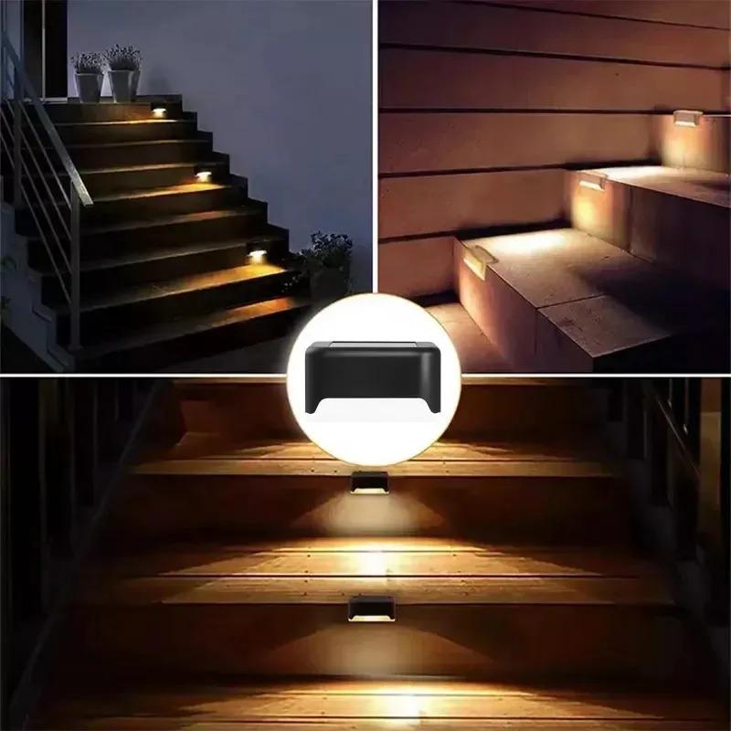 4-32 Pack Solar Step Lights LED Outdoor Stair Lights Waterproof Solar Powered Garden Path Lights for Patio Steps Deck Balcony