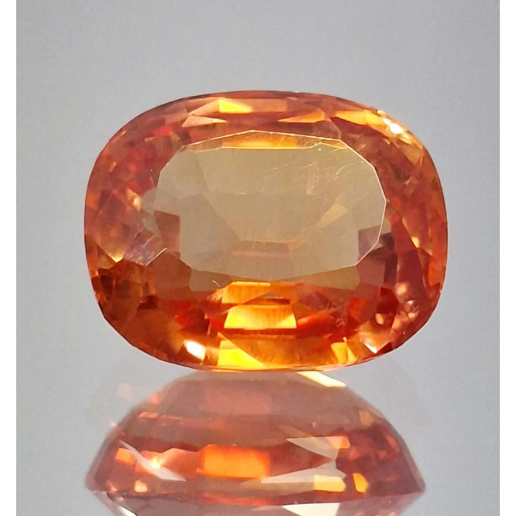 Beautiful Natural Orange Sapphire 31-33 Ct Cushion Cut Certified Loose Gemstone