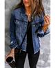 Azura Exchange Distressed Buttons Denim Jacket