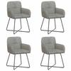 Dining Chairs 4 Pcs Velvet Light Gray 59 X 56.5 X 86 Cm