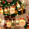 1.5M 10Led Christmas Light String Snowman Santa Cluas Xmas Tree Lamp String Hanging Ornaments Pendants Merry Christmas Decor