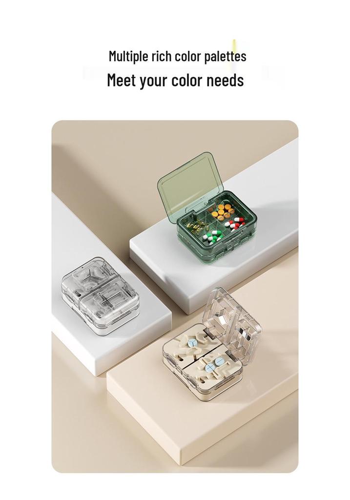 Multi-Functional Double-Layer Pill Cutter & Moisture-Proof Medicine Box