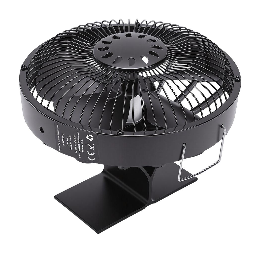 Heat Powered Fireplace Fan Quiet Round Aluminum Alloy Wood Stove Fan for Fireplace Wood Log Burning Stove
