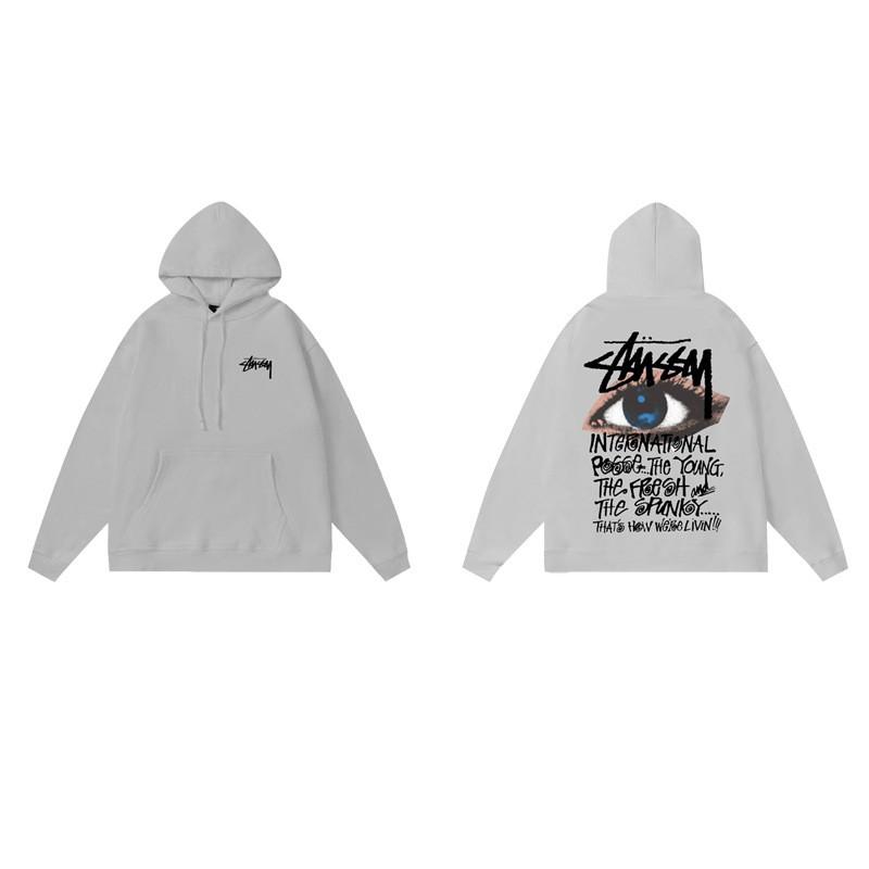 Felpa con cappuccio e stampa Stu Uomo Donna Inverno Calda Foderata in pile Oversize Casual Pullover