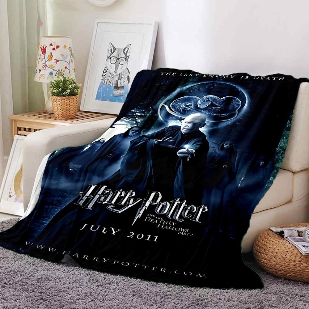 

1pc Harry Potter and the Deathly Hallows Part 2 Flannel Blanket Soft Warm Throw for Home, Office, Travel, All-Season Cozy Bedding GiftL1184 80cmx120cm(31inx47in)