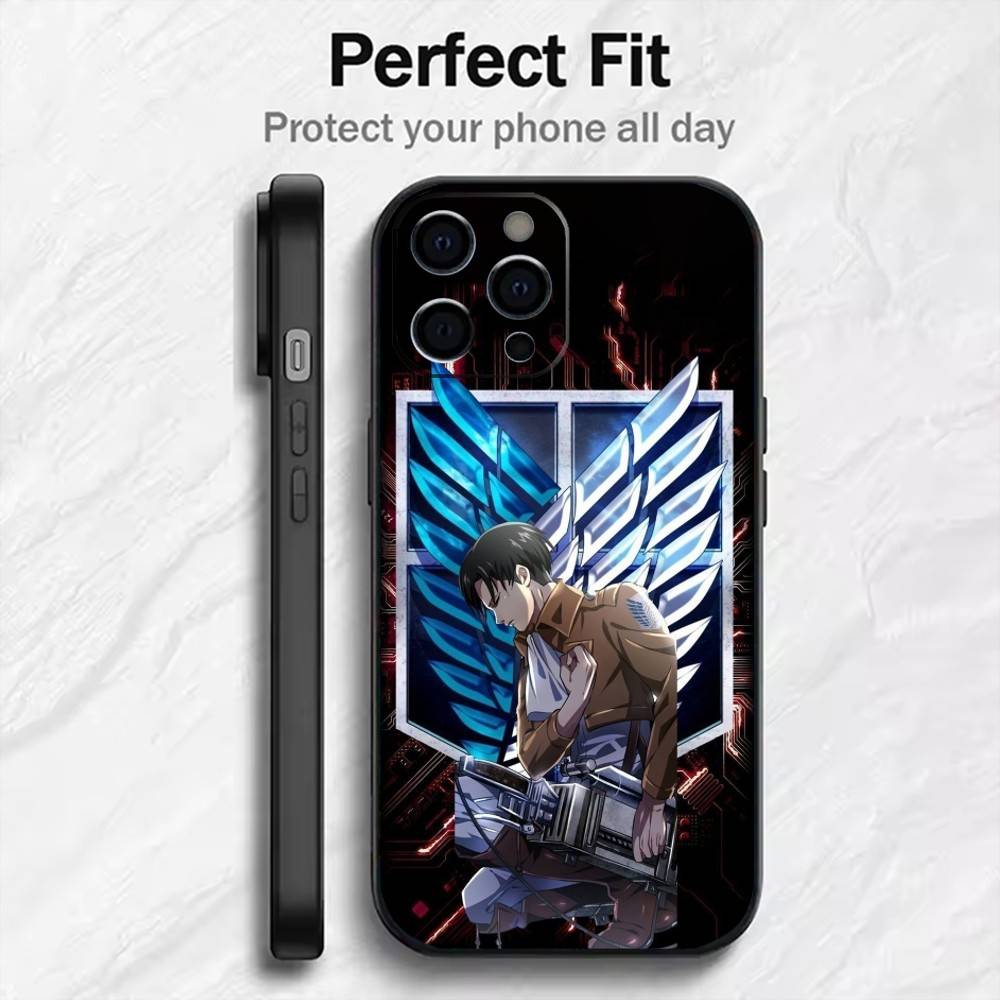 Super Exciting A-Attack-On-Titan  Phone Case For iPhone17,16,15,14,13,12 Plus,Max Soft Silicone Black Cover