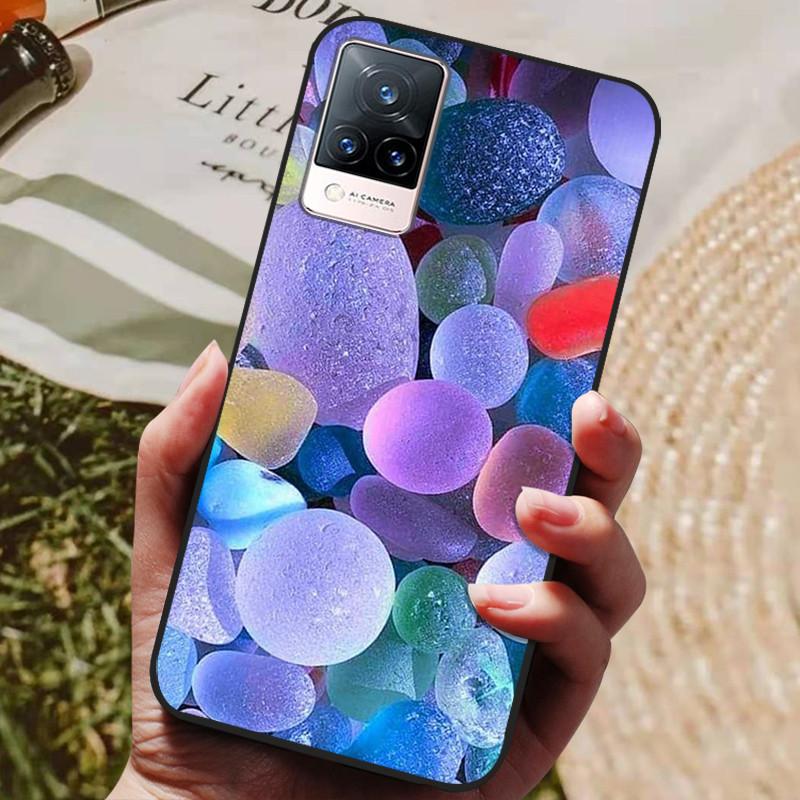 Dla Etui Coque vivo V21e Silikonowe Etui na Telefon z Tylną Pokrywą Dla vivo V21e Etui Miękki Bumper Funda na vivo V2061 V21 e V 21e 6.44" Torba