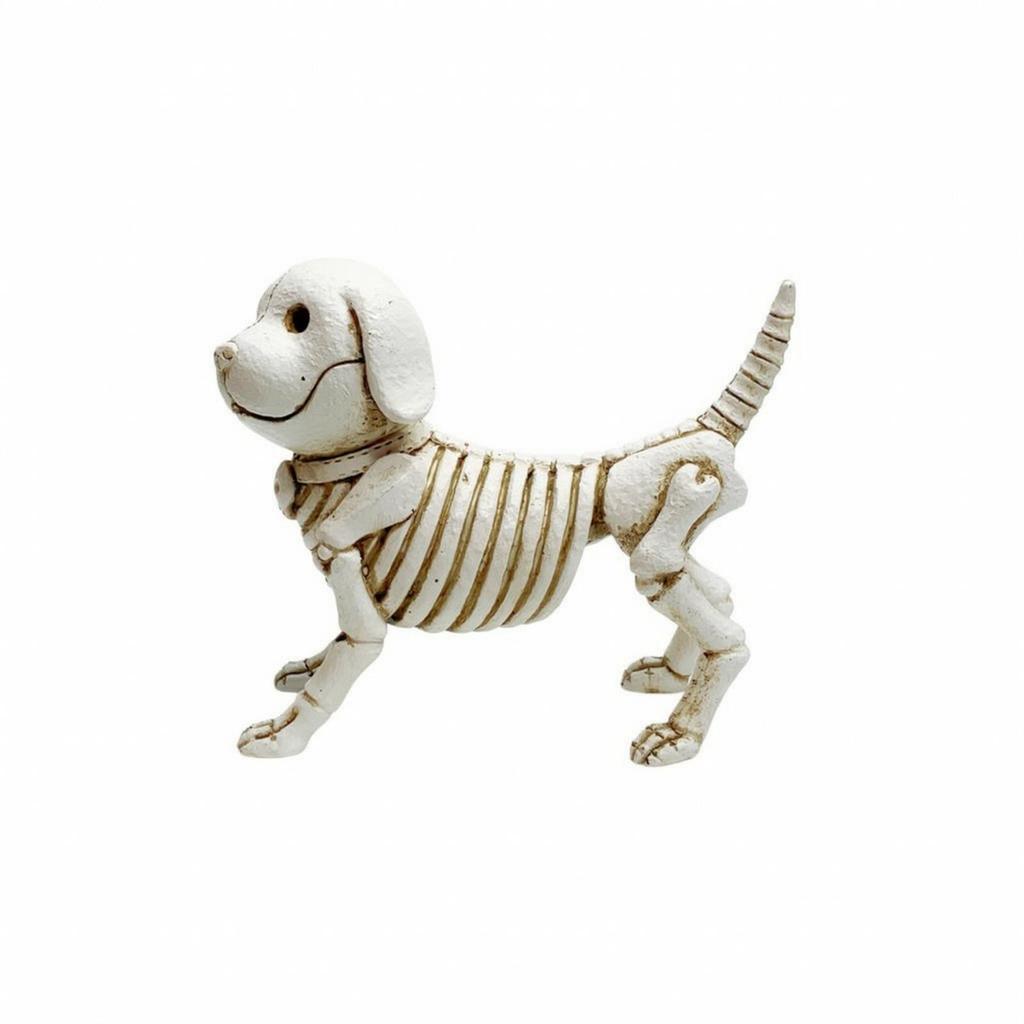 Skeleton Dog Figurine Distressed Resin Long-Lasting