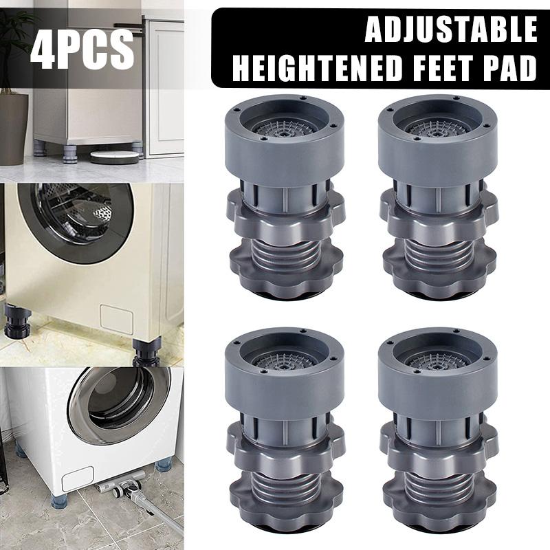 4 Pièces Pieds Réglables pour Machine à Laver Augmenter La Prévention des Marées Antidérapant Amortisseurs de Support pour Machine à Laver Support Meubles