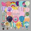 50pcs DIY Cartoon Hot Air Balloon Stickers for Scooters & Suitcases