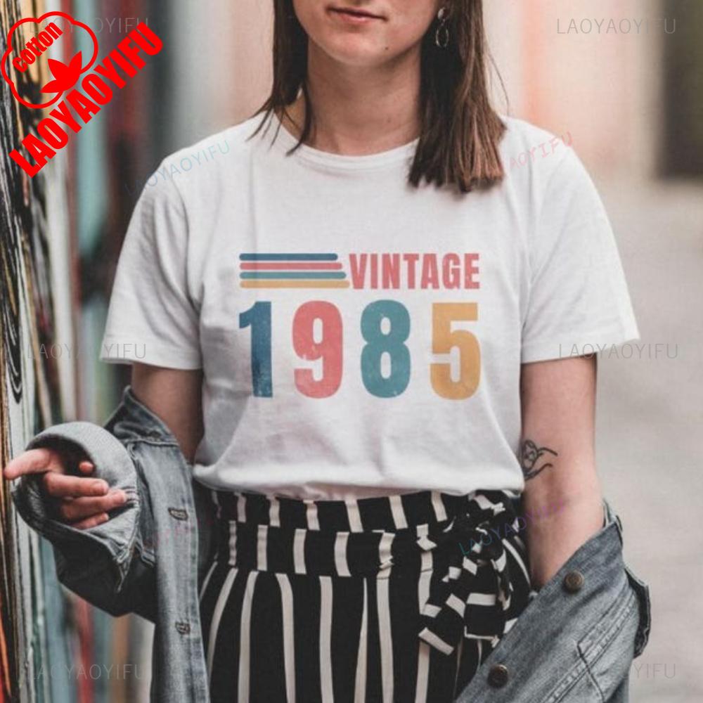 1985 Vintage Graphic T Shirts 1985 T Shirt 40th Birthday Men Women Back In Cotton Shirt Vintage 80s Tshirt Gift Shortsleev