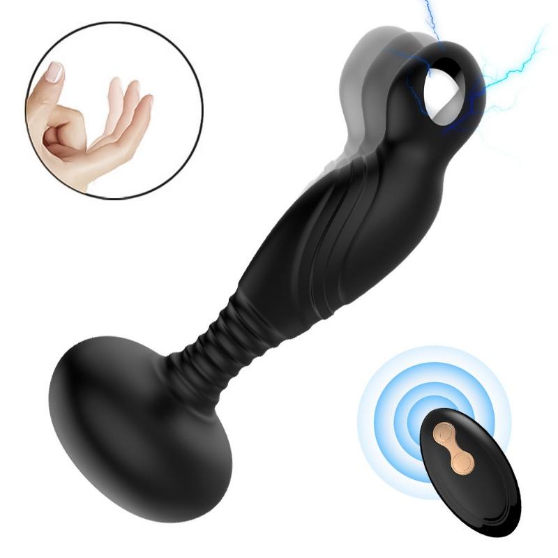 Male 10-frequency vibration 3-frequency electric shock wireless remote control pull male backyard stimulation massager sex