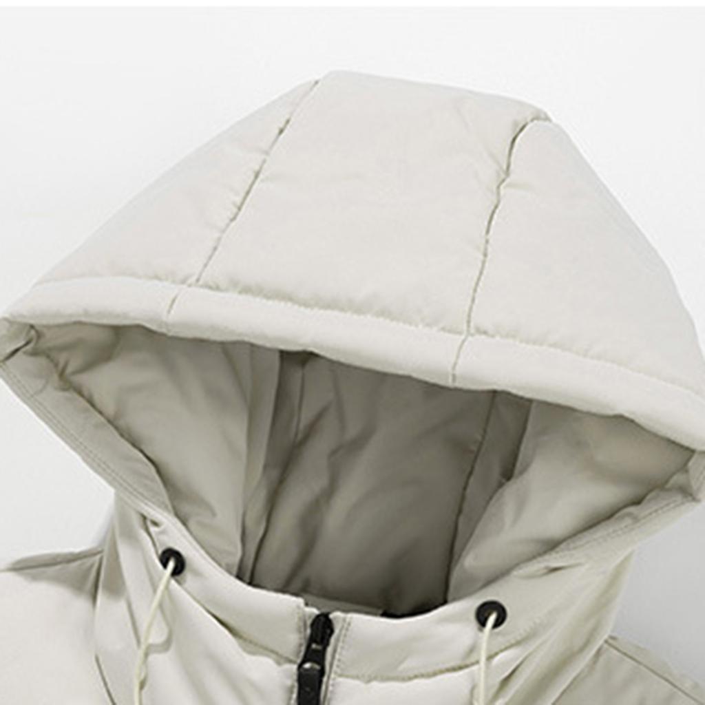 Herren Winter Trend Wear Lockerer, dicker Daunen-Baumwollclip Mehrere Taschen Einfarbig Lässiger Westemantel mit Kapuze