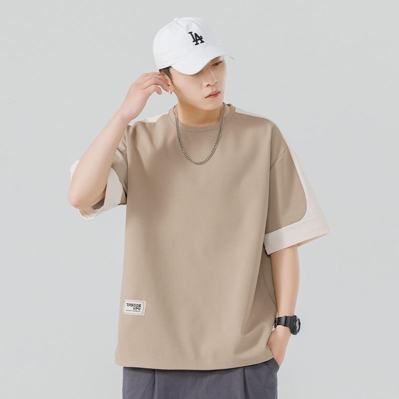 Herr Sommar Casual Lös Mode Bokstavstryck Bekväm Rund Hals Kortärmad T-shirt Topp