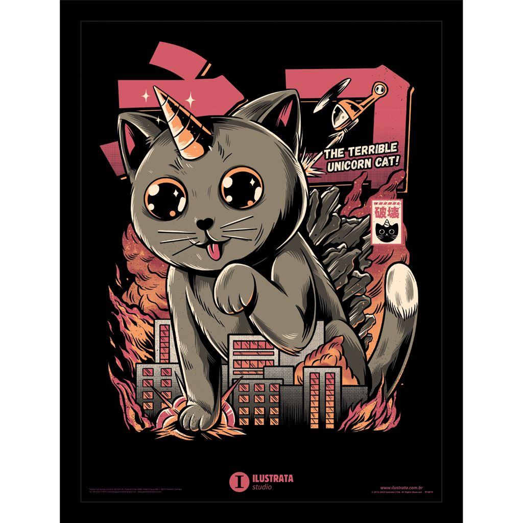 Ilustrata Catzilla innrammet plakat