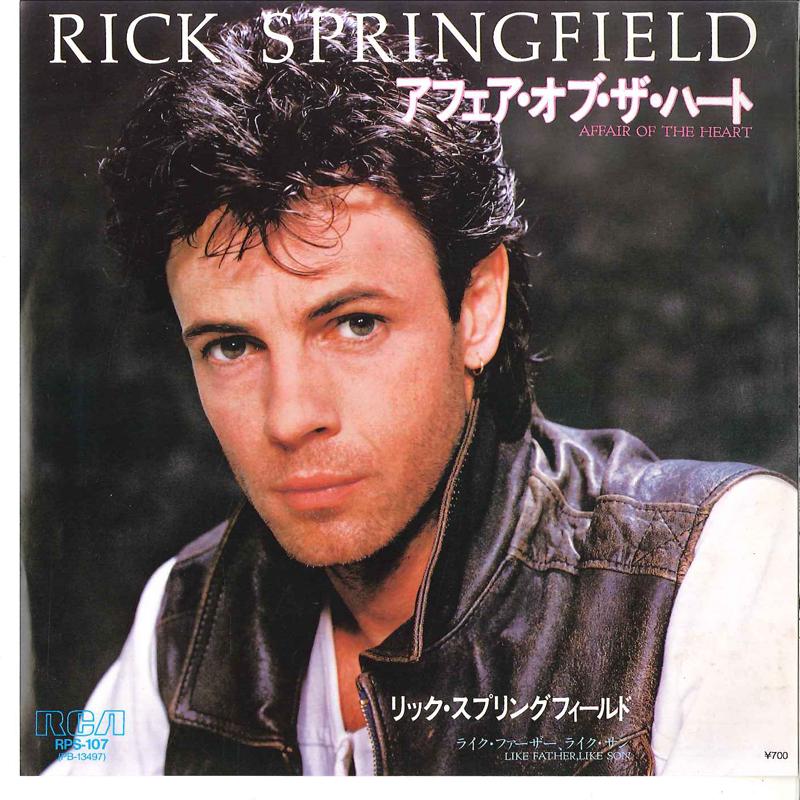 7inch Record RICK SPRINGFIELD - Affair Of The Heart RPS107 RCA 1983 UK Rock Used