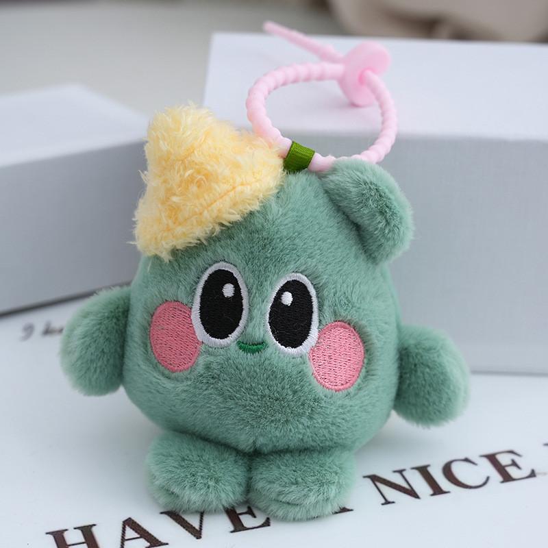 Adorable Cute Big-eyed Kirby Plush Toy Keychain Soft Stuffed Doll Charm