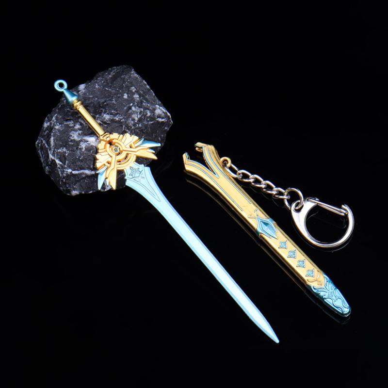 1Pcs Unopened Blade Pendant Keyring Zinc Alloy Metal  Of Famous Ancient Sword Keychain Charms Children'S Gifts