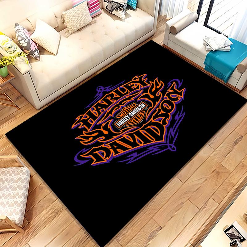 Retro H-Harleys Racing Moto Living Room Non-Slip Area Rug Soft Carpet for Bedroom Kids Playroom Sofa,Home Decor Doormat Gift