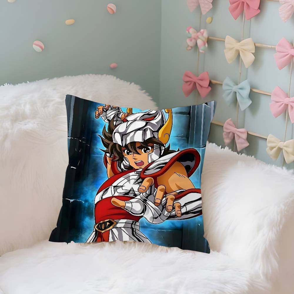 S-Saint-SeiyaS Knights Pillow Case Cushion Cover Soft Cute Throw Pillow Case For Car Sofa Pillowcase Polyester With Zipper