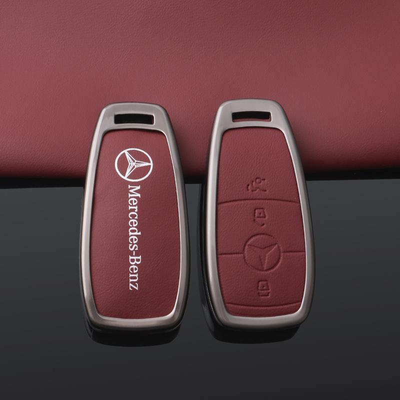 PEL5 Car Leather Remote Key Case Cover For Mercedes Benz E C S GLC Class E200 E400 E63 W213 S550 S560 C260 A200 Styling Accessories