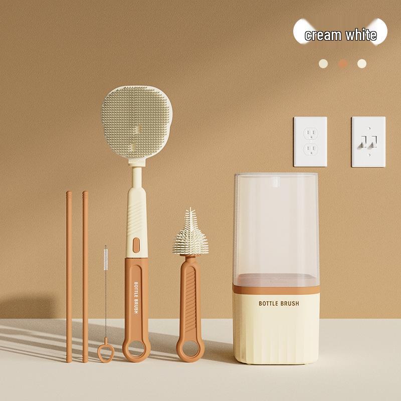 Silicone Baby Bottle & Nipple Brush Set - Portable, Multi-Functional Cleaning Tool for Bottles, Cups & Containers