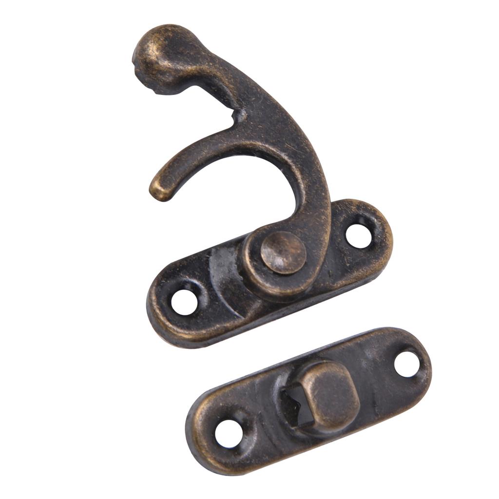 30 Pcs Hasp Hook Retro Style Iron Latch Hook Hasp for Jewelry Gift Boxes 3.2 X 2.8cmYellow Right