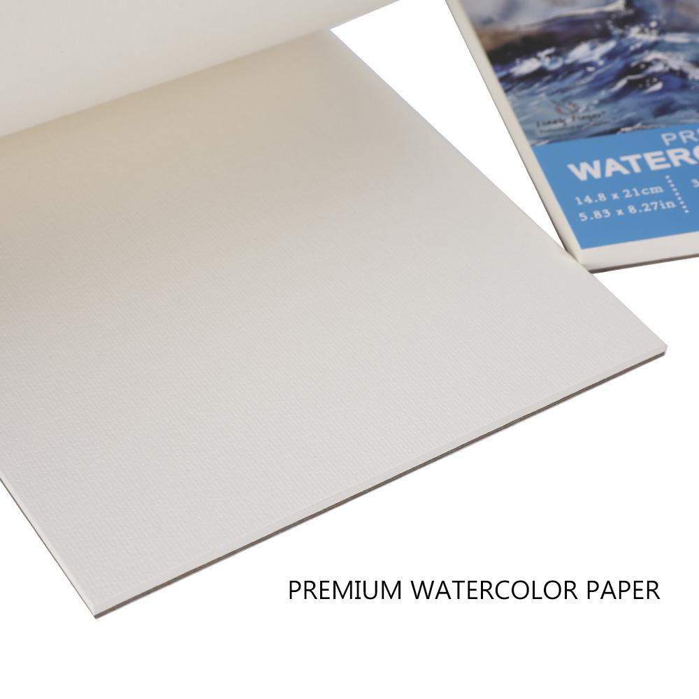 Bloc de acuarelă A3/A4/A5, 140 lb/300 g/m², 20 coli | Hârtie de artist presată la rece, fără acid, pentru adulți și studenți - Pictură, Gou