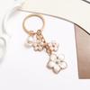 Lovely Cherry Blossom Keychain Three Flower Pendant Key Ring Fashion Bag Accessory for Girls Birthday Gift School Bag Decor