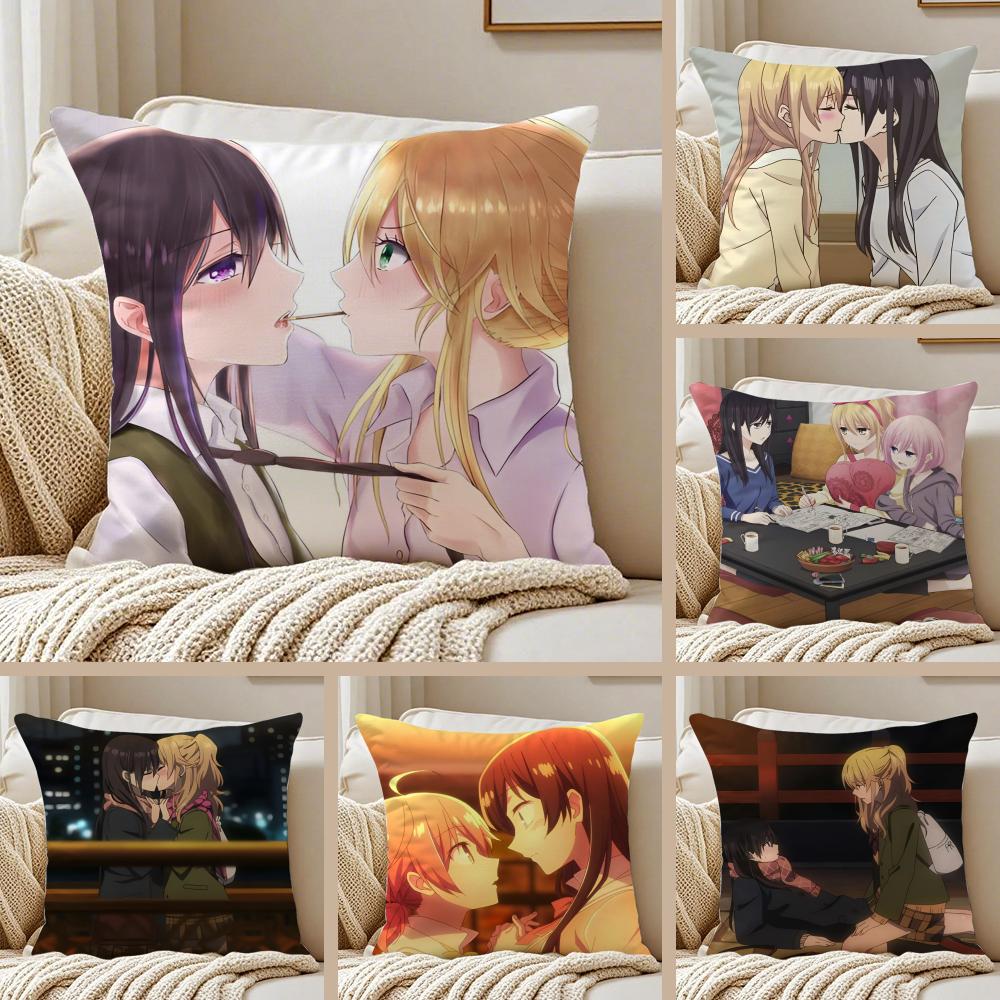 Romantic Anime BBloom Into You Cushion Cover Pillowcase Antidustmite living Room Sofa Decor Cushion Room