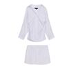 Lapel Long Sleeves Loose Poplin Shirt 2020458 Stripes Vacation Style Mid Waist Casual Culotte 6929410