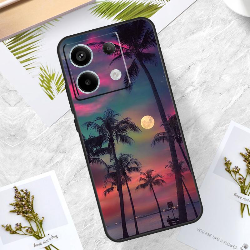 Stars Space Palm Trees Case For Xiaomi Redmi Note 13 14 Pro 12 11 10 15 Pro Plus Redmi 15 10C 12C 13C 14C 15C Cover