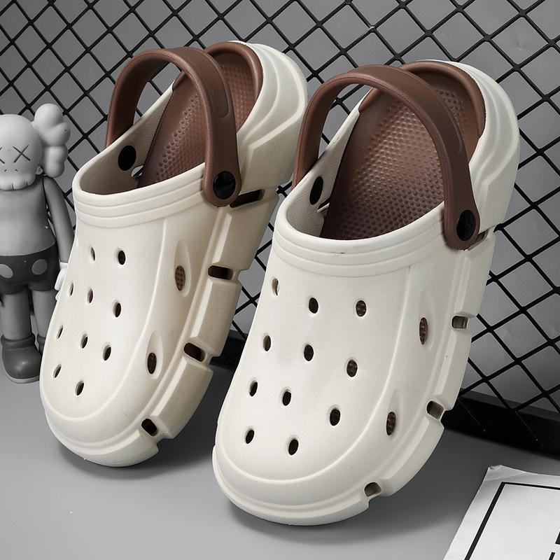 Stepping On Shit Hole Shoes Men's New Non-slip Soft-soled Cool Slippers Couple Indoor Home Bag Head Slippers Women