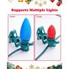 A25F-Outdoor C7 C9 Light Clips Pack Of 50 Universal Spring Clips For Christmas Lights, Fits Roofs,Compatible E12 E17 Sockets