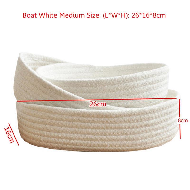 Hand Woven Basket Laundry Basket Storage Office Sundries Handmade Knitting Cotton Hamper