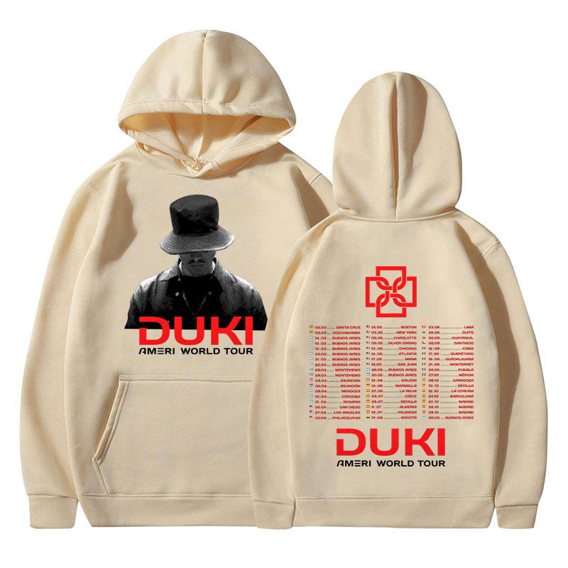 Rapper Duki Ameri Welttournee 2025 Hoodies Fan-Geschenk Männer Frauen Lässiges Übergroßes Sweatshirt Mode Hip Hop Langarm Pullover