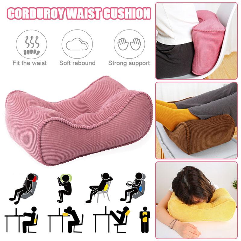 Japanese Corduroy PP Cotton Waist Pillow Car Backrest  Multi-functional Office Computer Chair Cushion Maternity Waist Pillow