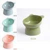 High-legged Cat Bowl Nordic Style Cartoon Neck-guard Anti-overflow Plastic Elevated Prevent Cervical Disease Pet Bowl