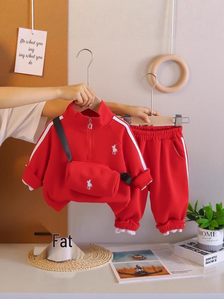 2025 Spring Unisex Kids' Trendy Hoodie & Sweatshirt Set - Cool Korean Casual Sports Style