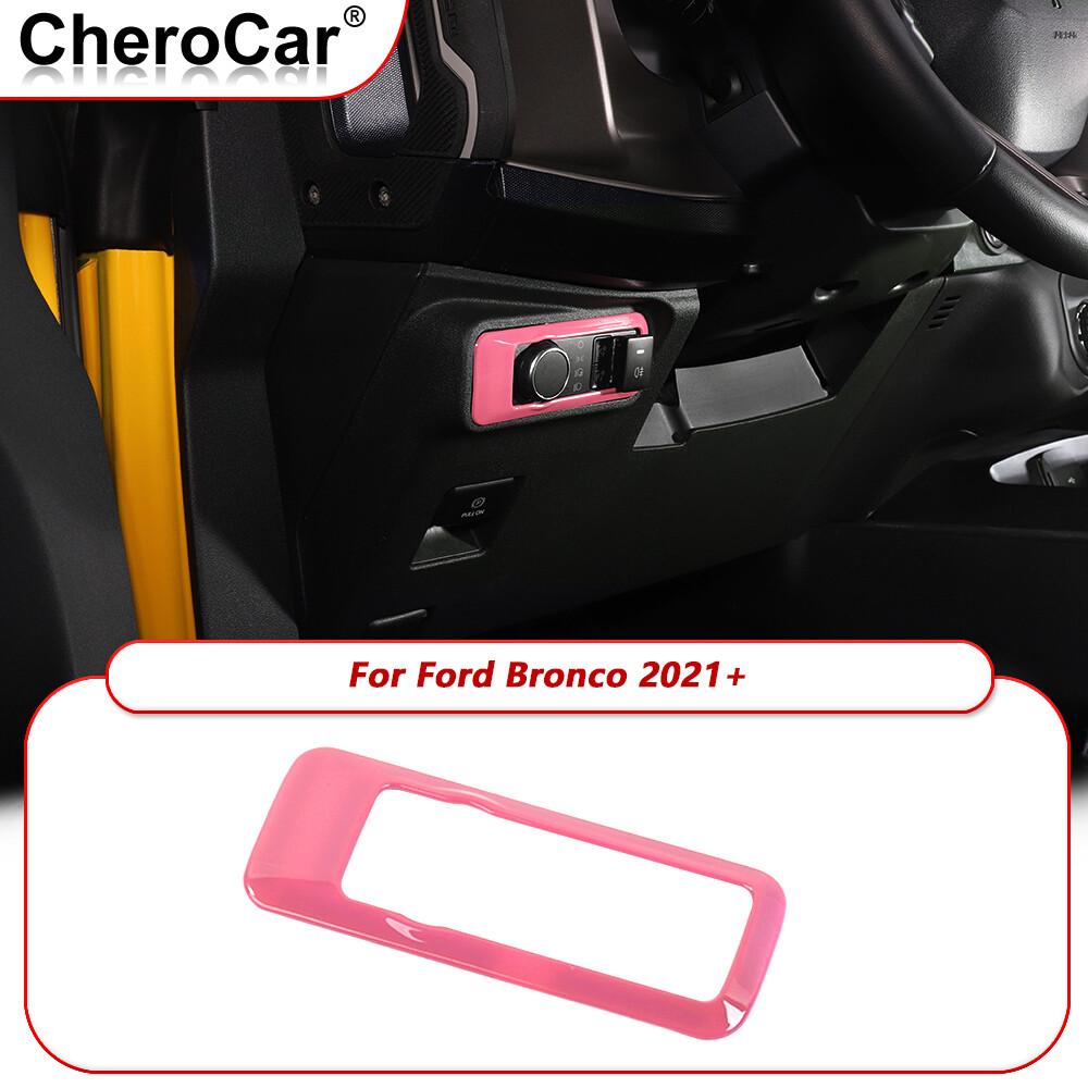 Head Light Switch Cover Trim Interior Pink Accessories for Ford Bronco +
