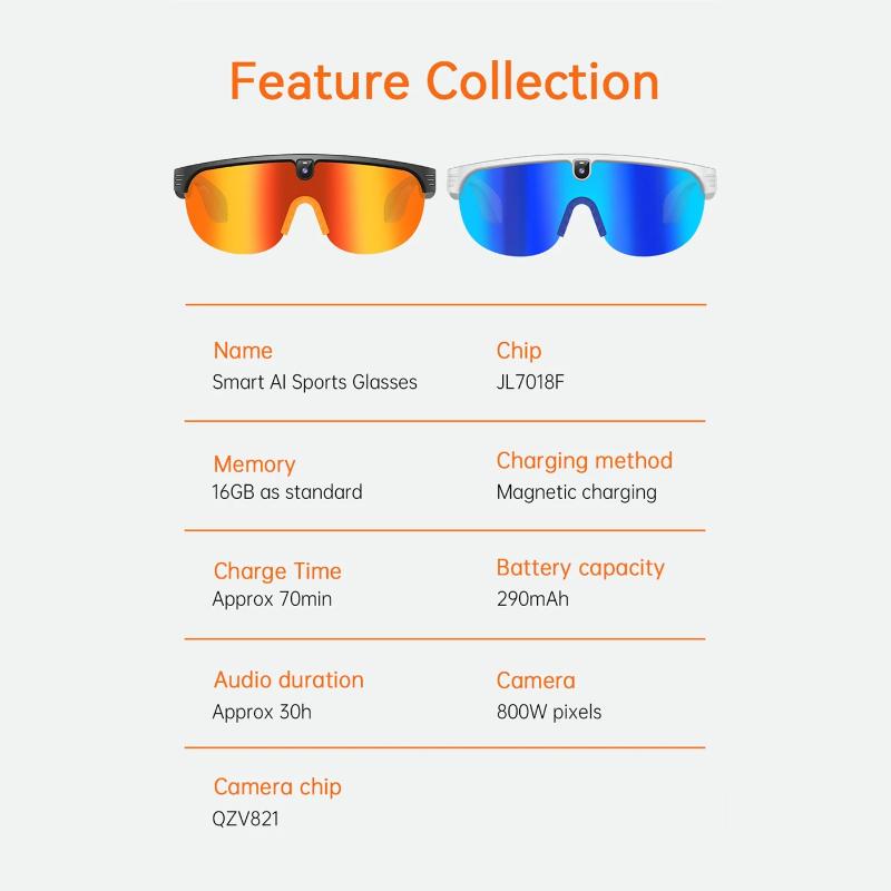 4K Polarized AI Smart Cycling Glasses Men 800W Camera Video Recording Translation Sunglasses Bluetooth Call Music Sports Glasses Image Stabilization
