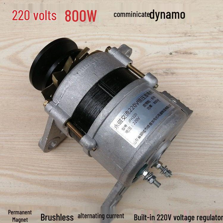 Compact High-Power 2000W 220V Brushless AC Generator with Pulley