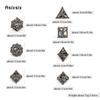 7 Pcs Black Golden Hand Skull Head Metal Dice Hollow Polyhedral Dice Set Suitable for Role-Playing RPG  Board Game Card Game