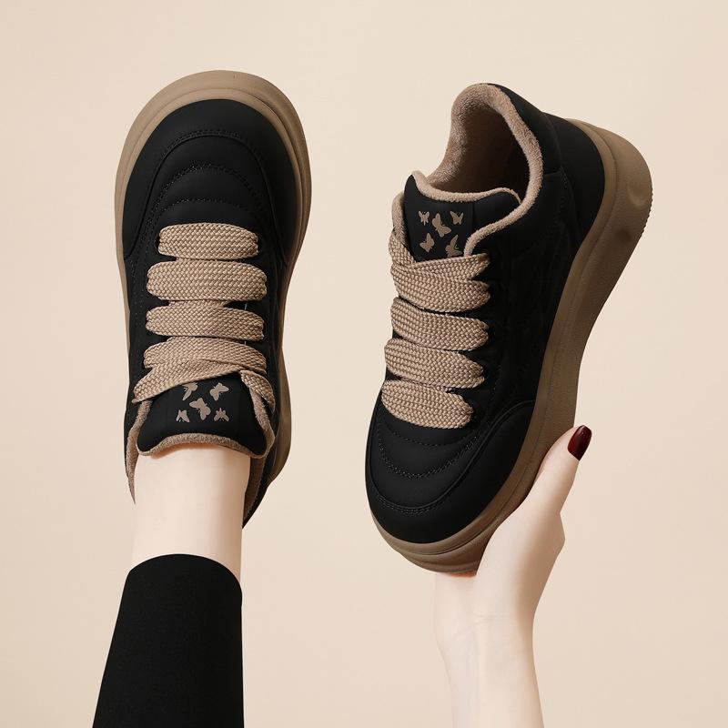 Platform shoes, women's new autumn and winter versatile flat casual sneakers, single shoes, versatile bread shoes