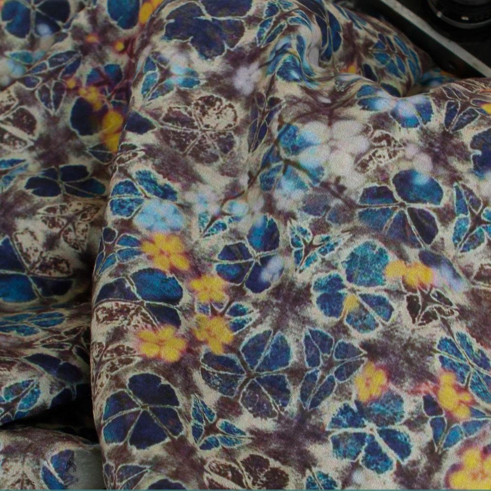 1yard natural pure ramie fabric Retro Literature and Art printing sewing Fashion unique dress robe shirt fabrics for clothing