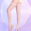 Shiny Stretchy Striped Stockings Lace Suspender Stockings For Women