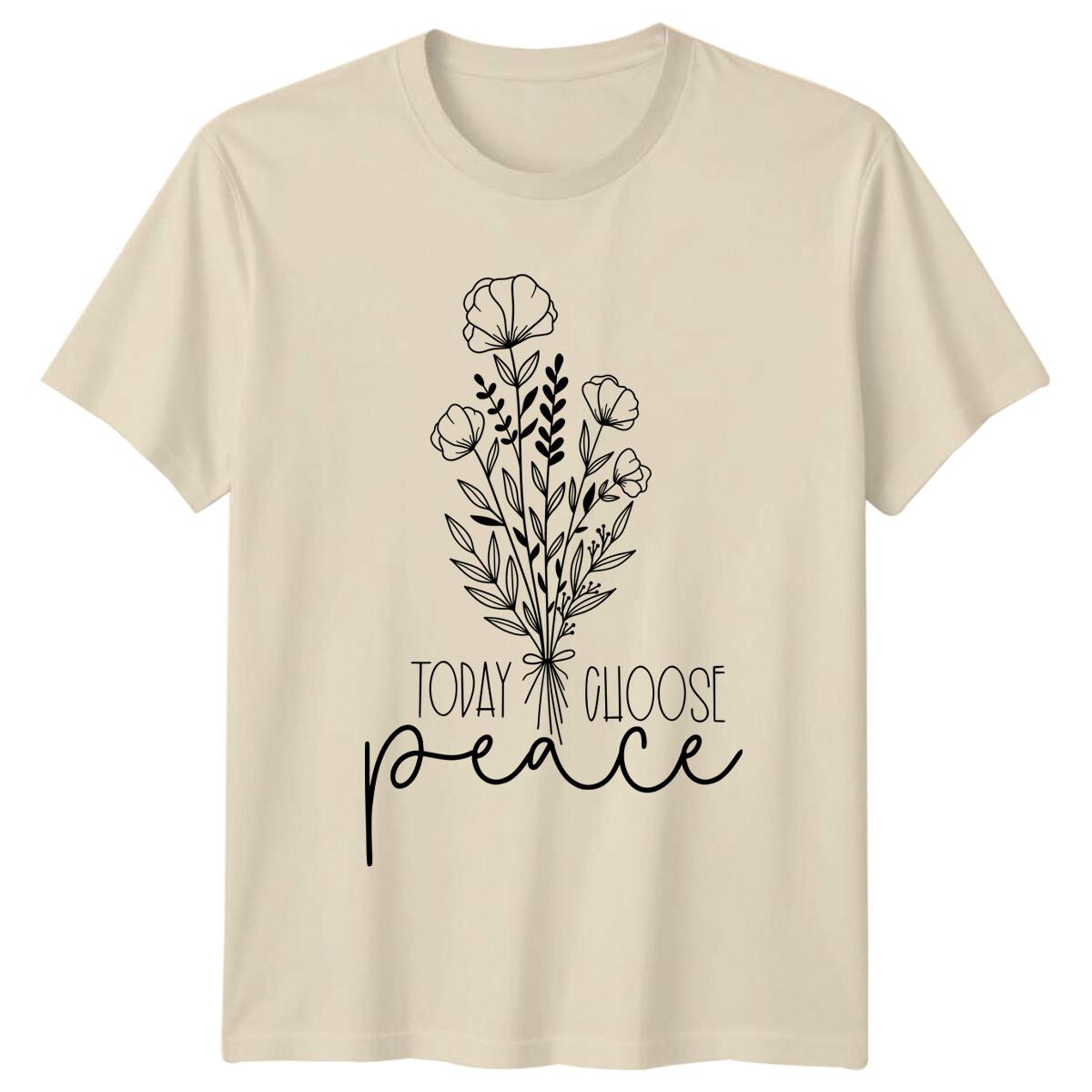 Today Glioose Peace Wildflower Bouquet Nature Graphic T-Shirt XXL