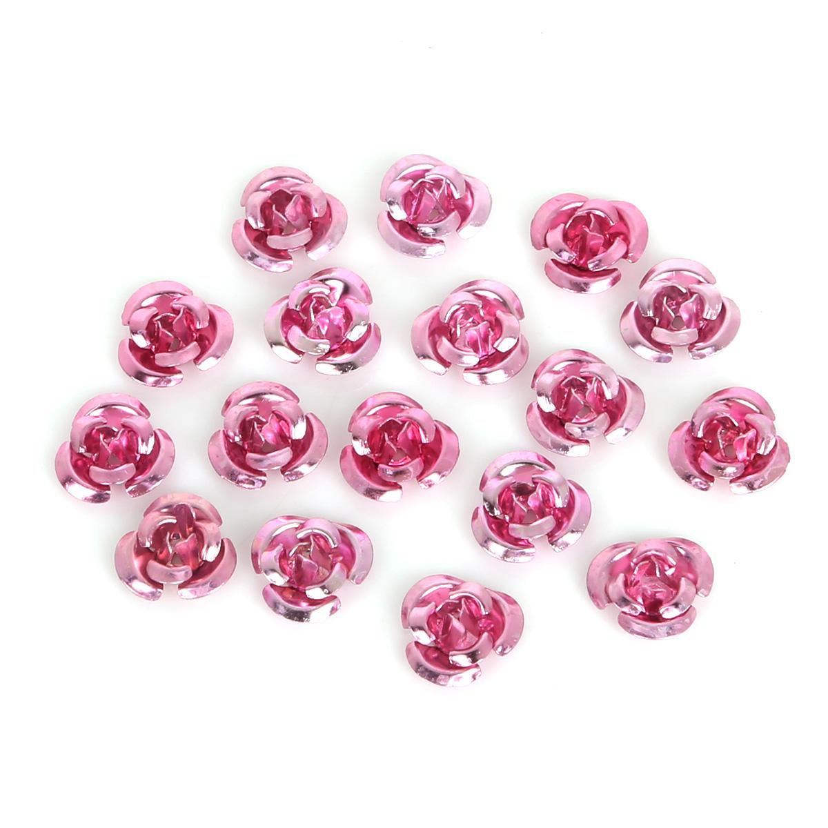 

100 шт., алюминиевые украшения в форме роз, производство, свадебная вечеринка, сделай сам, украшения, разноцветные бусины, украшение для дома 8mm розовый
